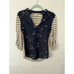 Anthropologie Tiny sailboat stargazing blouse women size medium